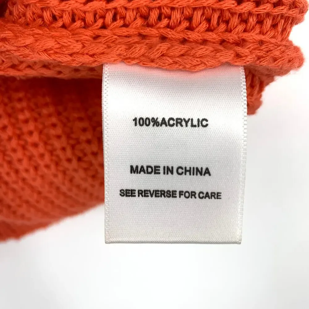 Lucy Paris Sweater Vest Womens Size XS Orange Open Knit Sleeveless